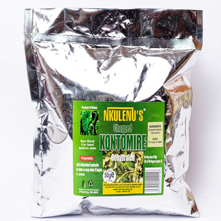 Nkulenu's chopped kontomire dehydrated
